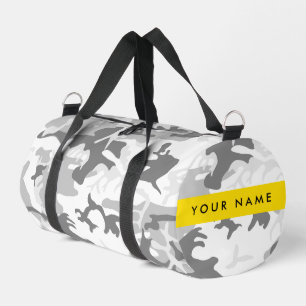Sac De Sport Camouflage neige hivernale grise Personnalisez vot