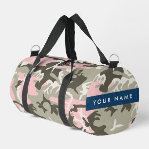 Sac De Sport Camouflage Rose et Vert Personnalisez votre nom