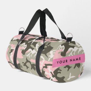 Sac De Sport Camouflage rose et vert Votre nom Personnalisez