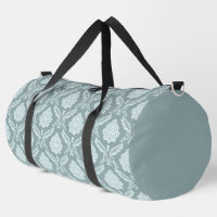Canard Rococo Motif Damassé Œuf Bleu+Turquoise