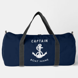 Sac De Sport Capitaine Ancre nautique Marine Nom du bateau bleu