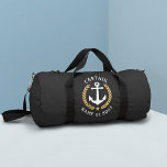Sac De Sport Capitaine Ancre Votre nom de bateau Gold Laurel Bl<br><div class="desc">Un ancre nautique conçu sur mesure,  des feuilles de lauriers de style or et une étoile d'or avec grade de capitaine ou autre titre et votre nom ou nom de bateau personnalisé sur une salle de sport élégante ou un sac à dos de voyage. Fait un grand cadeau.</div>