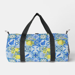 Sac De Sport Carreau bleu motif de citron de campagne française