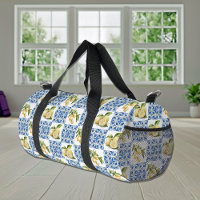 Carreau bleu motif de citron de style français