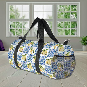 Sac De Sport Carreau bleu motif de citron de style français