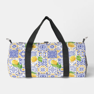 Sac De Sport Carreau de style méditerranéen à l'aquarelle motif