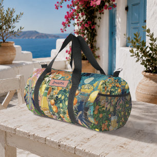 Sac De Sport Carreaux fleuris chic orange sicilien