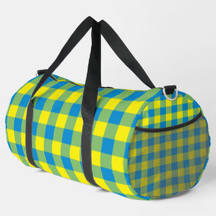 Sac De Sport Carreaux Vichy Bleu Jaune Vert Grand