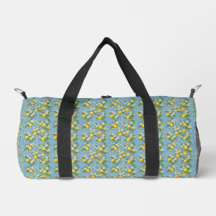 Sac De Sport Carrelage Méditerranéen Bleu Aquarelle Citron Moti