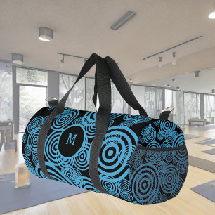 Sac De Sport Cercles bleus modernes et tendance sur monogramme 