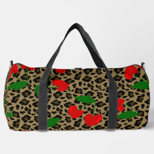 Sac De Sport cerisier léopard en forme de coeur rocailleux