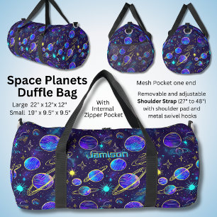 Sac De Sport Changer de nom, Neon Look Planètes Étoiles Galaxie