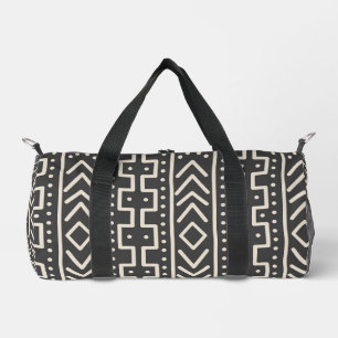 Sac De Sport Charbon Ivoire Mudcloth Inspiré Tribal Moderne