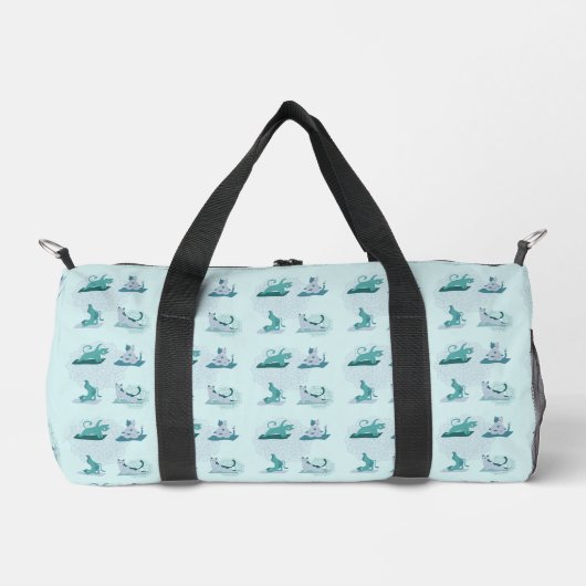 Sac De Sport Chats de yoga vert (Recto)