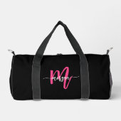 Sac De Sport Chaud rose noir Monogramme Nom Fille's Script Spor (Recto)