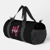 Sac De Sport Chaud rose noir Monogramme Nom Fille's Script Spor (Coin droit)