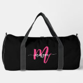 Sac De Sport Chaud rose noir Monogramme Nom Fille's Script Spor (Recto)