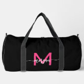 Sac De Sport Chaud rose noir Monogramme Nom Fille's Script Spor (Recto)