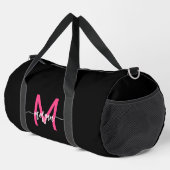 Sac De Sport Chaud rose noir Monogramme Nom Fille's Script Spor (Coin droit)