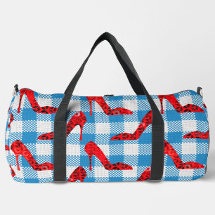 Sac De Sport chaussons en vichy rubis bleu oz