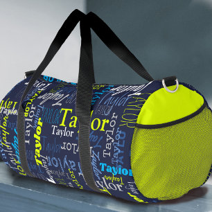 Sac De Sport chaux gris bleu nom personnalisé partout
