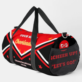 Sac De Sport cheerleader bag, personalize red, white & black 