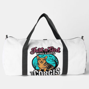 Sac De Sport Chemises à gravure vintage Corgis et fille d'Hallo