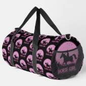 Sac De Sport Cheval rose Fille Design sur Noir (Coin droit)