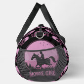 Sac De Sport Cheval rose Fille Design sur Noir (Droite)