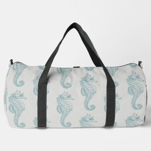 Sac De Sport Chevaux de mer tropicaux, Motif hippocampe - gris  (Recto)