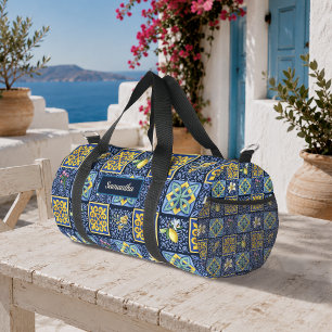 Sac De Sport Chic Bleu turquoise Sicilien agrumes méditerranéen