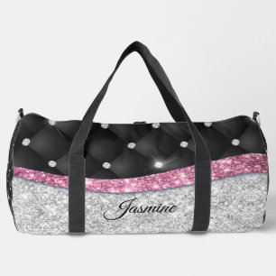 Sac De Sport Chic girly faux parties scintillant argent noir ro