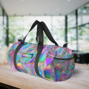 Sac De Sport Chic holographique élégant faux or