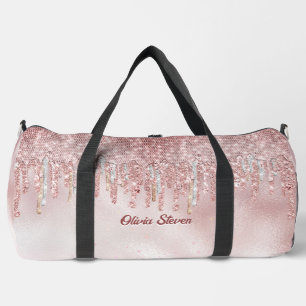 Sac De Sport Chic rose rousse parties scintillant or gouttes mo