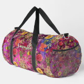 Sac De Sport Chic rose violet fleurs monogramme (Coin droit)