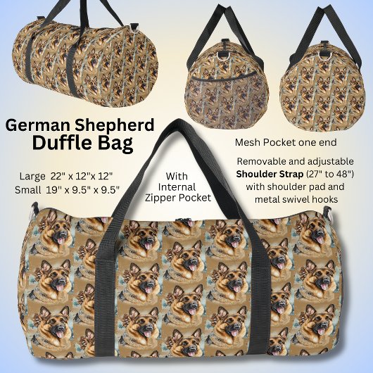 Sac De Sport Chiens bergers allemands GSD sur Brown