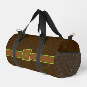 Sac De Sport Chocolat avec rayures au citron vert