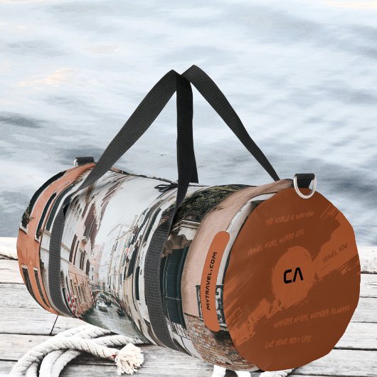 Sac De Sport Citation de voyage Boho Rust avec Monogramme & Pho