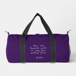 Sac De Sport Citation personnalisée - créez votre propre violet