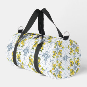 Sac De Sport Citron de pays français à l'aquarelle bleue
