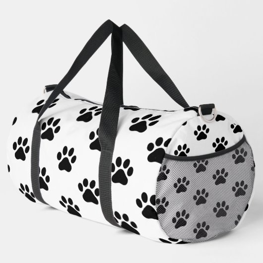 Sac De Sport Classic Black Paw Print White  (Coin droit)