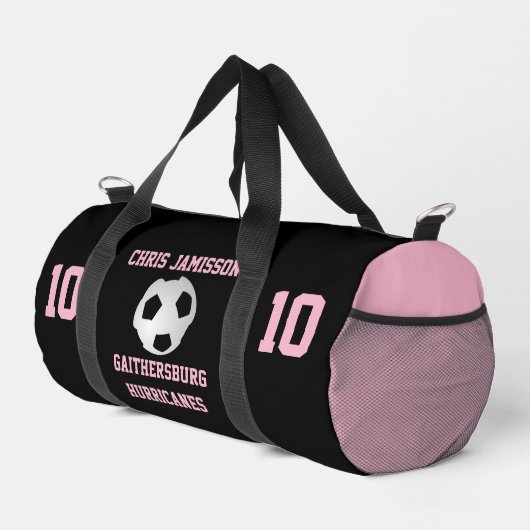 Sac De Sport Coach de l'équipe de football ou joueur Black Pink (Coin droit)