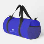 Sac De Sport Cobalt Bleu Simple Minimal Monogramme et nom (Coin droit)