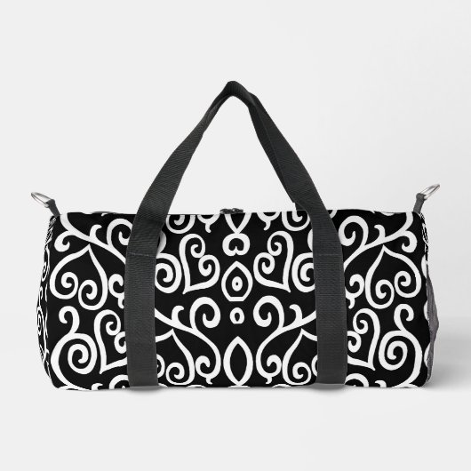 Sac De Sport Coeurs noir et blanc (Recto)