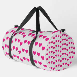 Sac De Sport Coeurs roses sur gris