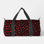 Sac De Sport Coeurs rouges sur noir (Recto)