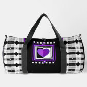 Sac De Sport Coeurs violets B&W battants (Verso)