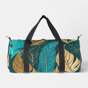 Sac De Sport Collection moderne Turquoise Gold Boho Feuilles