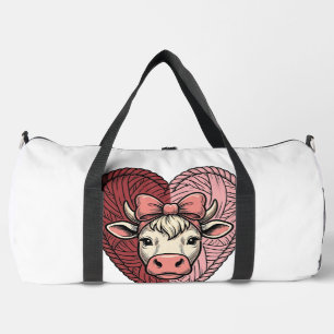 Sac De Sport Conception de broderie vintage de fil de coeur de