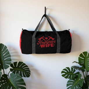 Sac De Sport Conception de femme de pompier aux étoiles hache